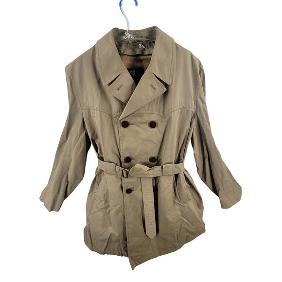Princine Imports Vintage Beige Double Breasted Trench Coat Classic Style